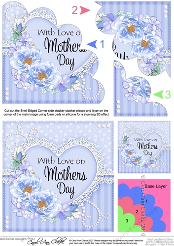 Mothers Day Flowers, Lace & Pearls Shell Edged Corner Side Stacker