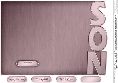 5 x 7 Elegant Metallic Son Shaped Card