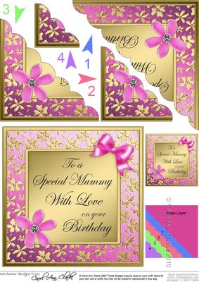 Floral Birthday Mummy Scalloped Corner Stacker