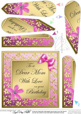 Floral Elegance Mom Birthday Fan Pyramage Topper