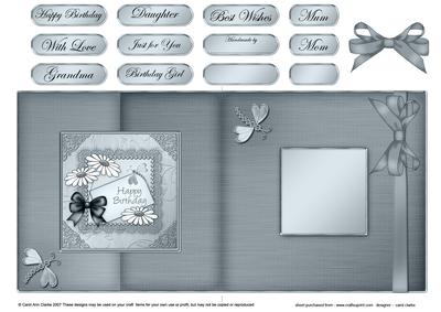 Daisies on Metallic Lace Fold Back Card