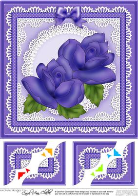 8 x 8 Just Roses Scalloped Corner Topper