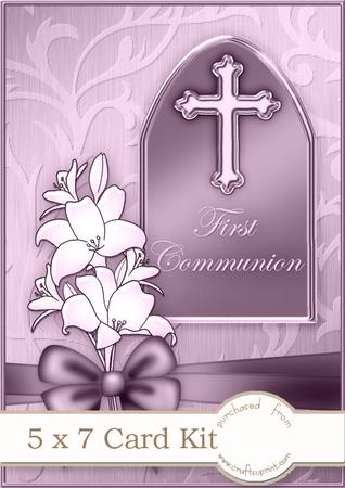 5 x 7 1st Communion Greeting Kit Decoupage and Wavy Corner