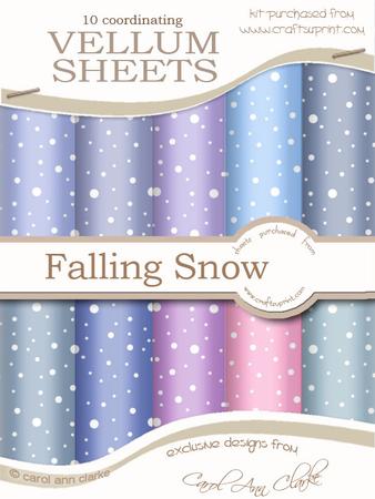 Falling Snow Xmas Snowglobe Matching Vellum Kit