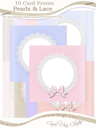 Square Pearls and Lace Card Fronts Kit