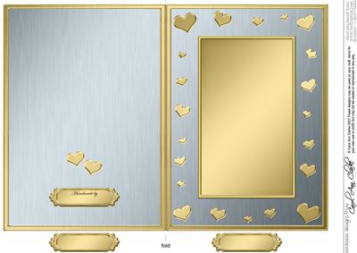 5 x 7 Metallic Romantic Hearts Plain Card Base