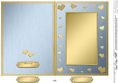 5 x 7 Metallic Romantic Hearts Plain Card Base