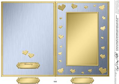 5 x 7 Metallic Romantic Hearts Plain Card Base