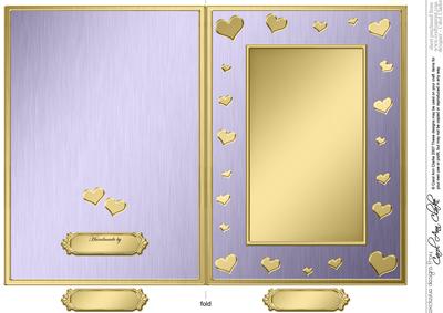 5 x 7 Metallic Romantic Hearts Plain Card Base