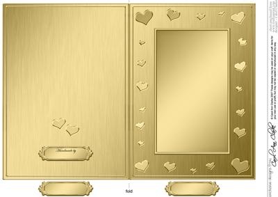 5 x 7 Metallic Romantic Hearts Plain Card Base