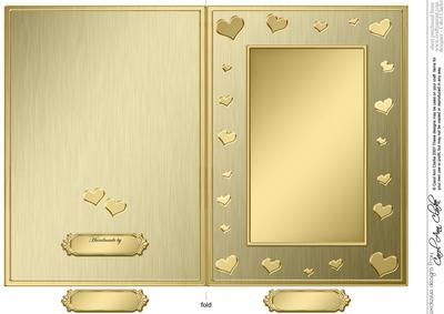 5 x 7 Metallic Romantic Hearts Plain Card Base