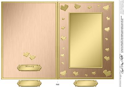 5 x 7 Metallic Romantic Hearts Plain Card Base
