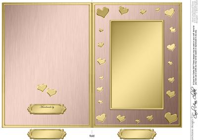 5 x 7 Metallic Romantic Hearts Plain Card Base