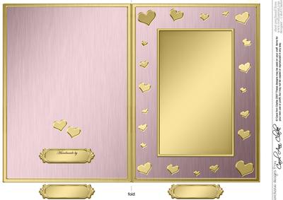 5 x 7 Metallic Romantic Hearts Plain Card Base