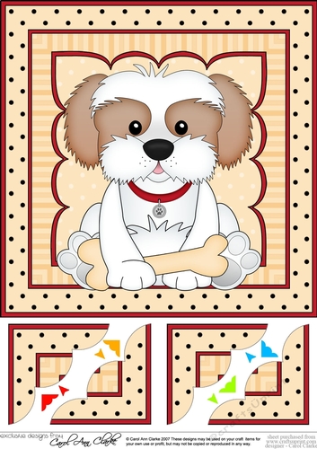 Little Cavachon Dog Scalloped Corner Topper 