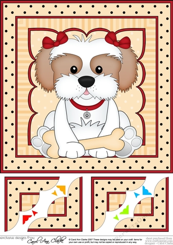 Little Cavachon Dog Scalloped Corner Topper 