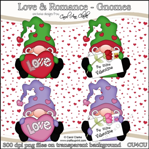 Cute Little Romantic Gnomes - CU4CU Digital Clip Art Set