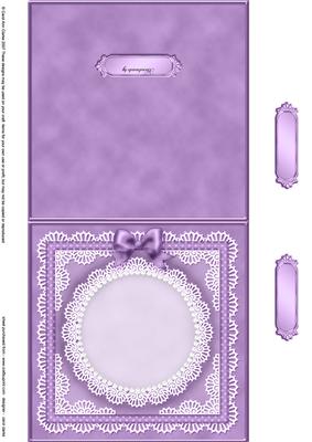 Square Pearls, Lace and Ribbon Plain Card Base Landscape For