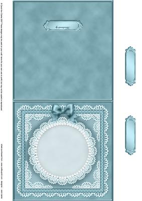 Square Pearls, Lace and Ribbon Plain Card Base Landscape For