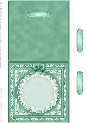 Square Pearls, Lace and Ribbon Plain Card Base Landscape For