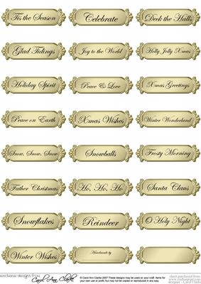 A 2nd Set of Metallic Christmas Greetings Text Plates