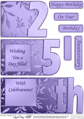 25th Elegant Metallic Book Sheet