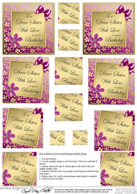 Floral Elegance Birthday Sister Twisted Pyramage Sheet