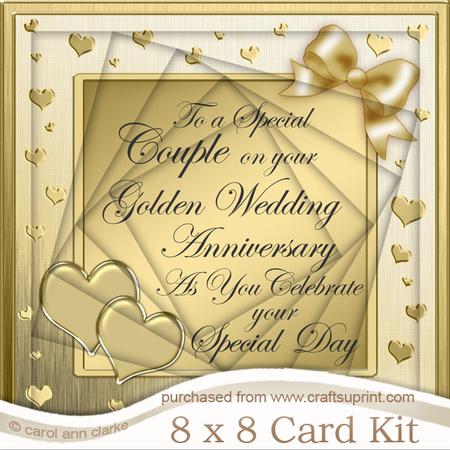 8 x 8 Golden Wedding Anniversary Twisted Tunnel Card Kit