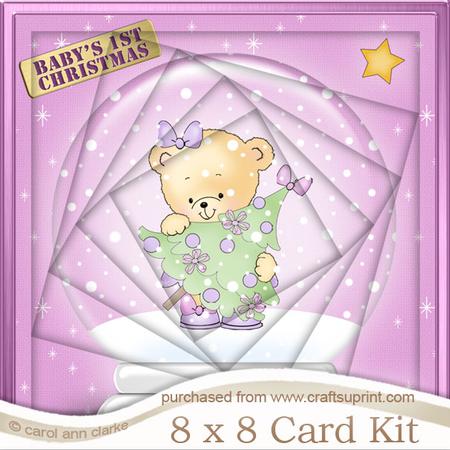 8 x 8 Baby's 1st Xmas Snowglobe Twisted Tunnel Card Kit