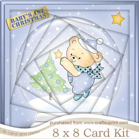 8 x 8 Baby's 1st Xmas Snowglobe Twisted Tunnel Card Kit