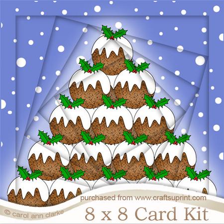 8 x 8 Christmas Pudding Tree Twisted Tunnel Card Kit