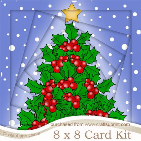 8 x 8 Christmas Holly Twisted Tunnel Card Kit