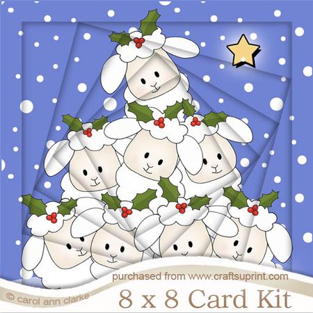 8 x 8 Merry Christmas to Ewe! Twisted Tunnel Card Kit