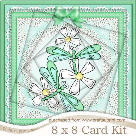8 x 8 Dreamy Dragonflies Twisted Tunnel Card Kit