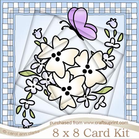 8 x 8 Flowers and Butterfly Twisted Tunnel Card Kit