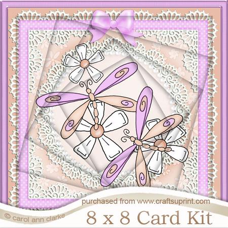 8 x 8 Dreamy Dragonflies Twisted Tunnel Card Kit