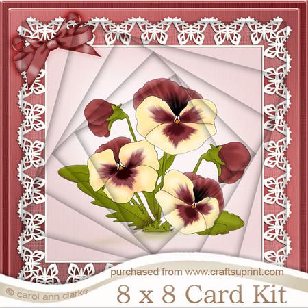 8 x 8 Pansy on Butterfly Lace Twisted Tunnel Card Kit