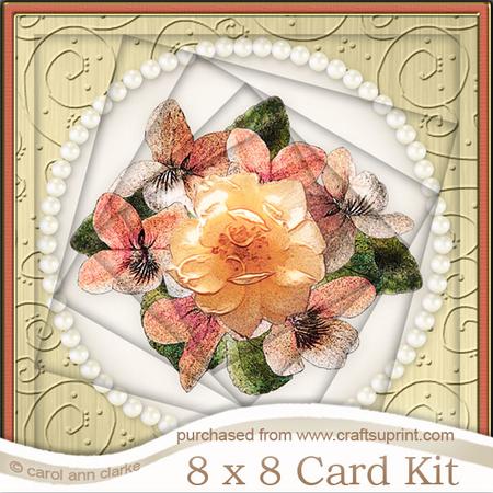 8 x 8 Flowers and Pearls Twisted Tunnel Card Kit