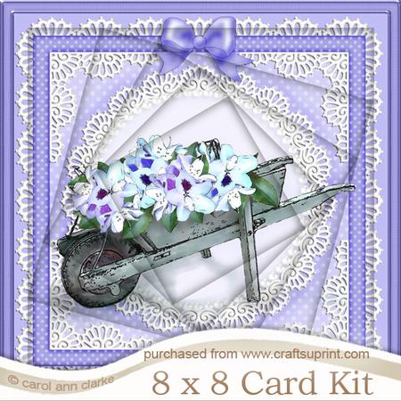 8 x 8 Flower Filled Wheelbarrow Twisted Tunnel Card Kit