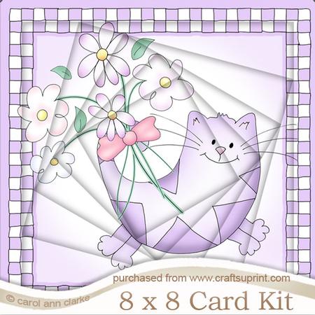 8 x 8 Cute Cat Twisted Tunnel Card Kit