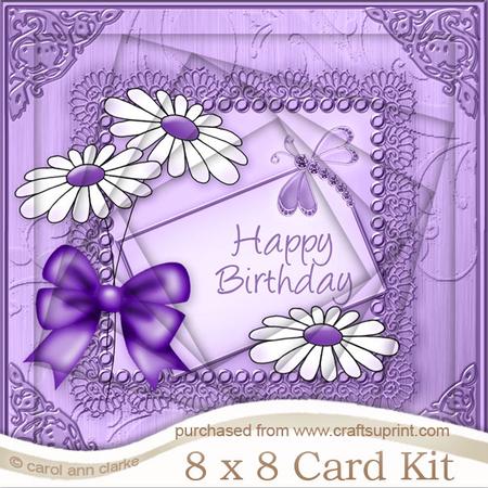 8 x 8 Daisies on Metallic Lace Twisted Tunnel Card Kit