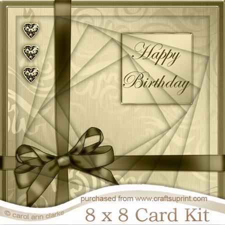 8 x 8 Elegant Flourish Birthday Twisted Tunnel Card Kit