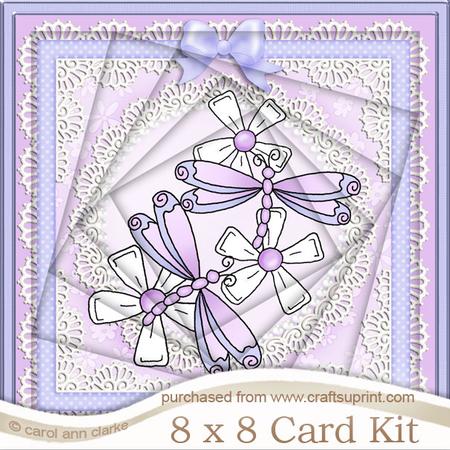 8 x 8 Dreamy Dragonflies Twisted Tunnel Card Kit