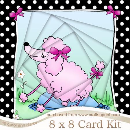 8 x 8 Cute Poodle Twisted Tunnel Card Kit