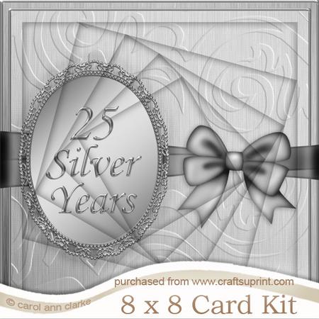 8 x 8 Silver Wedding Anniversary Twisted Tunnel Card Kit