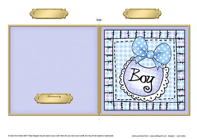 Baby Boy Bib Cut and Fold Card