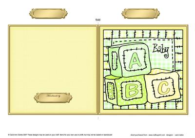 New Baby Blocks Cut and Fold Card