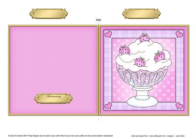 Stawberry Sundae Cut and Fold Card