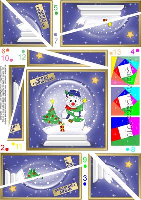 Cheeky Xmas Snowman Snowglobe Twisted Spiral Side Stacker