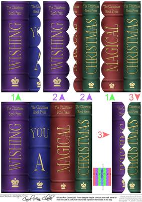 Merry Christmas Books Scallop Edge Side Stacker